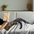 thumbnail image 3 of Batik Soft Flannel Fleece Throw Blanket, Digital Big with Floral Lines and Tribal Shapes Wild Life Theme Image, Cozy Plush for Indoor and Outdoor Use, 70" x 90", Multicolor, by Ambesonne, 3 of 5