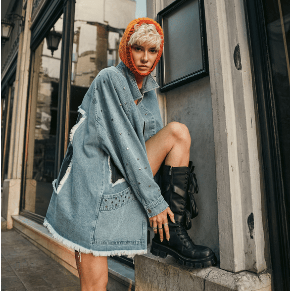 Oversized Patchwork Special Designer Denim Jacket