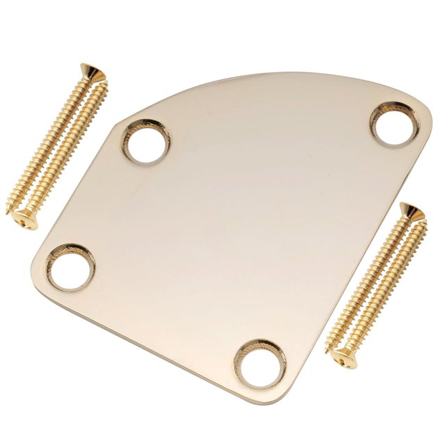Musiclily Pro Placa Mástil Curvada de Acero Neck Plate para Guitarra Eléctrica Strat Tele o Bajo, Do