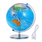 TJT 3D AR Educational World Globe, 10 Interactive Globe for Kids with Metal Stand , Earth Globes for Adults, LED Illuminated Night Lighting Gift