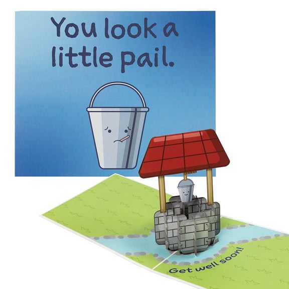 JAM Paper 3D Pop Up Greeting Cards, 5 x 7 inches, Get Well Soon, 1 Card & Envelope Per Pack