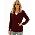 thumbnail image 4 of Aiyino Women's Long Sleeve Knit Cardigan Sweater Basic V Neck Button Down Knitwear Winter Tops,Wine Red 2XL, 4 of 5