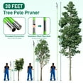 thumbnail image 2 of Ktaxon 30FT Manual Pole Saw, Lightweight Tree Trimmer with Steel Blade for Branch Cutting, Green, 2 of 8