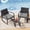 3 pc-Gray, variant on Noelse 4 Piece Patio Furniture Set, Outdoor Wicker Patio Furniture with Coffee Table and 2 Rocking Bistro Set for Backyard, Gray