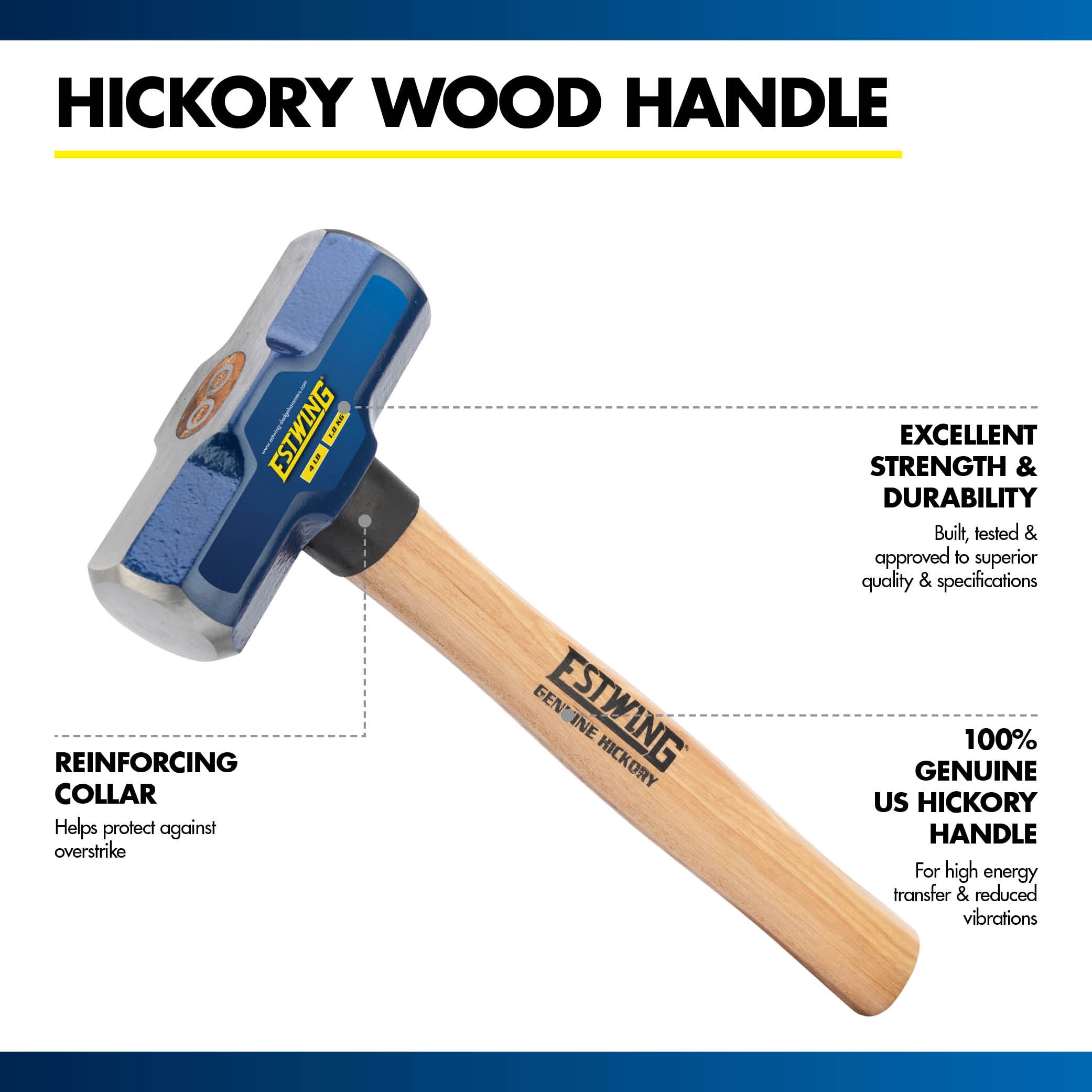 Estwing 4 lb Engineers Hammer with 14" Hickory Wood Handle