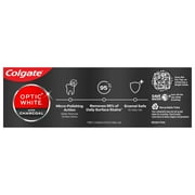 Colgate Optic White Whitening Toothpaste with Charcoal, Cool Mint, 4.2 oz Tube