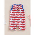 thumbnail image 3 of Hirigin 4th of July Baby Girl Boy Outfits 0 3 6 12 18 Months Romper Sleeveless Stars Stripes Print One Piece Jumpsuit Summer Clothes, 3 of 7