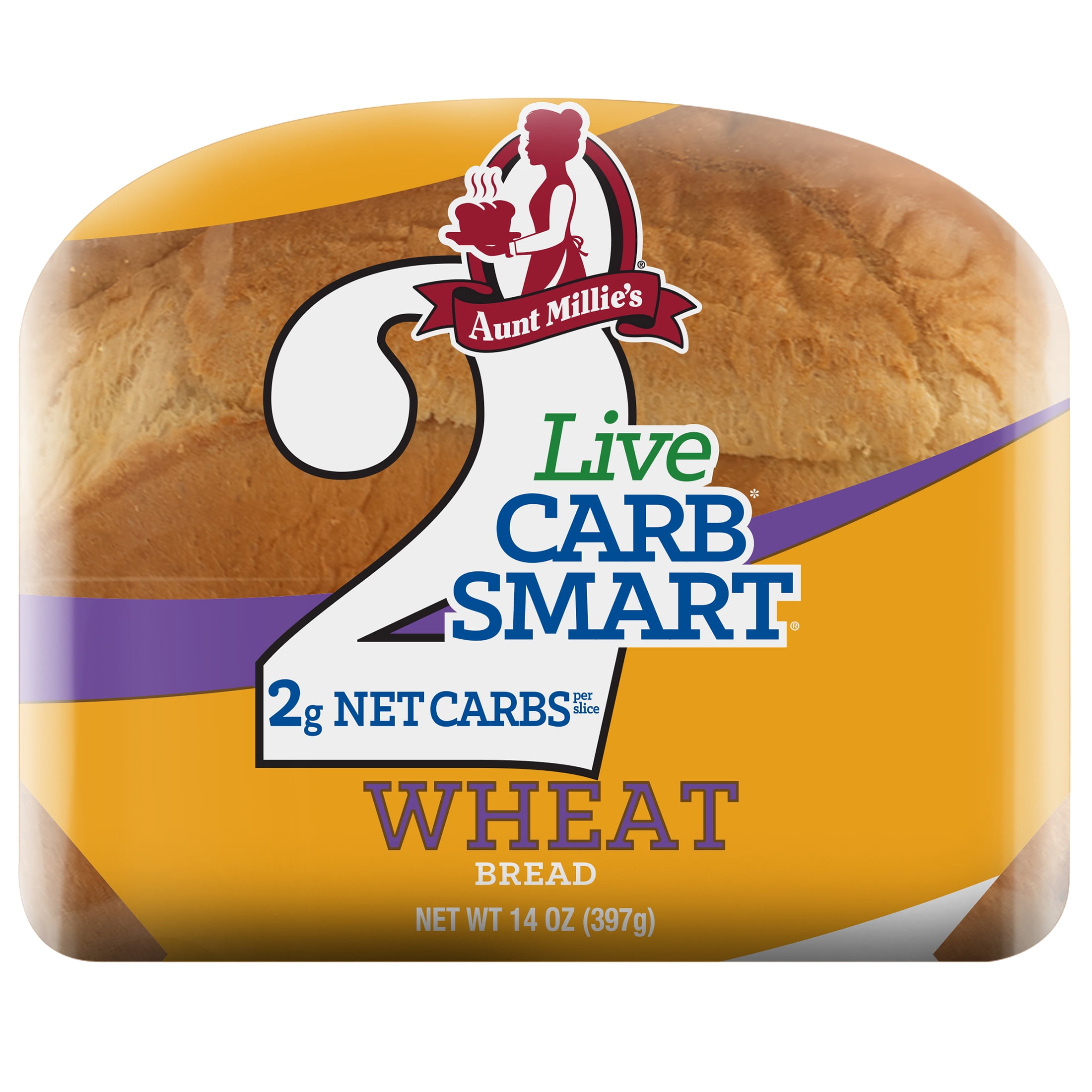 Aunt Millie's Live Carb Smart Wheat Bread Loaf, 14 oz, 14 ct