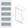 thumbnail image 2 of 44-48"W x 71"H Sliding Shower Door, Piovt Swing Glass Shower Door with 1/4"(6mm) Clear SGCC Tempered Glass, Pivot Frame Sliding Shower Door for Bathroom, Chrome, Reversible Installation, 2 of 7