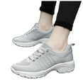 thumbnail image 5 of Jkety Womens Sneaker Lightweight Walking Shoes Comfortable Lace Up Casual Shoes Gym Mesh Running Shoes for Women Grey,7.5, 5 of 8
