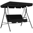 thumbnail image 1 of Outsunny 3-Seat Patio Swing Chair with Adjustable Canopy Black, 1 of 10