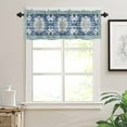thumbnail image 3 of Blue Boho Valances for Windows Farmhouse Kitchen Curtains Valances Rod Pocket Valance Curtains for Kitchen Windows Farmhouse Bohemian Medallion Oriental Flower Window Valances for Bathroom 42"x12", 3 of 6