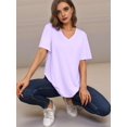 thumbnail image 5 of Womens V Neck Short Sleeve T Shirts Summer Tops Casual Loose Tees Trending Now Light 4XL, 5 of 6