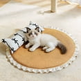 thumbnail image 5 of Rattan Cat Cooling Mat with Cat Ear Pillow, Non-Slip Scratch-Resistant Summer Pet Pad, 3 Sizes, 5 of 8