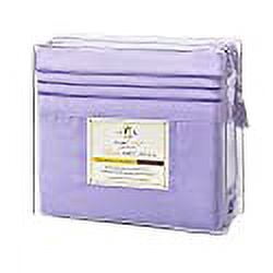 Clara Clark Premier 1800 Microfiber Collection 3-Line Bed Sheet Set, Queen Size, Lavender