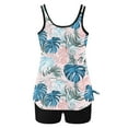 thumbnail image 5 of Qepwscx Women's Tankinis Swimsuits Crew Neck Suits Floral Hawaii Print Modest 2025 Two Piece with Sporty Tropical Graphic Strape Bathing Suits Swimwear, 5 of 6