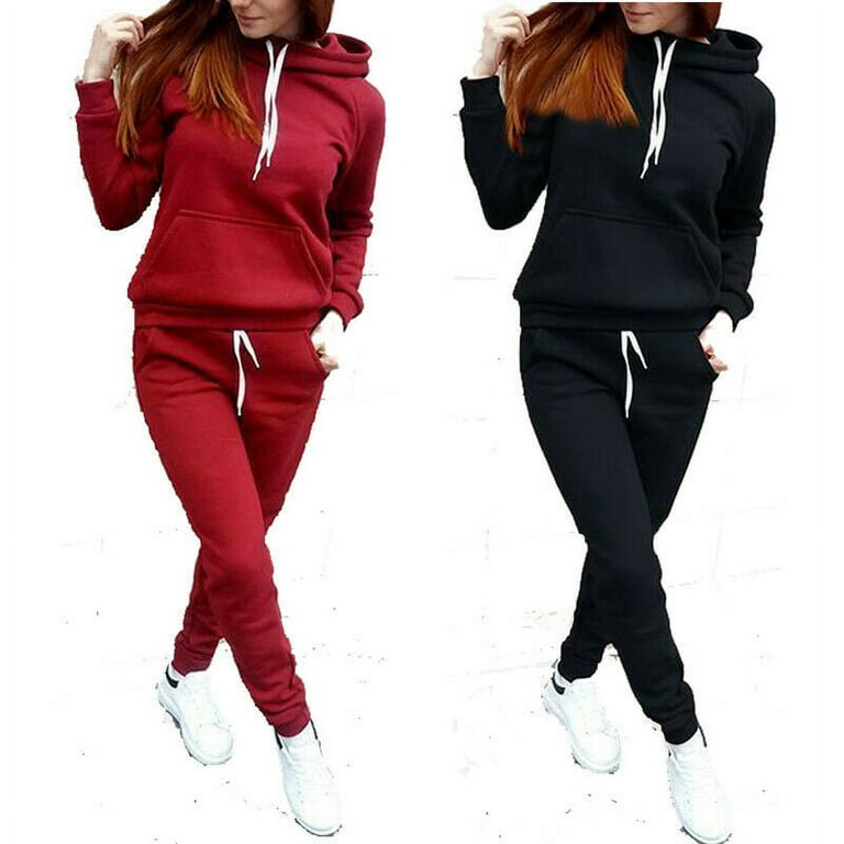 Autumn Winter Casual 2 Pieces Suit Women Hoodies Tops Tracksuit