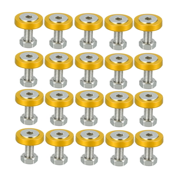 20uds Motocicleta Dorado Tono Guardabarros Parachoques Arandela Perno Tuerca Kit