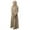 Khaki, variant on Infants Girls Crew Neck Ruffled Solid Color Dress With Pattern Flounce Classic Dailywear, 9-10Years