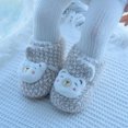 thumbnail image 2 of PEASKJP Soft Fleece Booties Anti-Slip Toddler Ankle Boots Infant Walking Shoes, Brown 11, 2 of 5