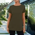thumbnail image 2 of ShomPort Summer Tops for Women Short Sleeve Crew Neck Basic Workout Tees Trendy Plain Casual Clothes, 2 of 9