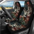 thumbnail image 2 of KUIFORTI Deer Flags Auto Seat Covers Full Set 14 Pack with Car Steering Wheel Cover Auto Center Console Armrest Pad Car Seat Belt Pad Cover Cars Headrest Covers for Cars, 2 of 6