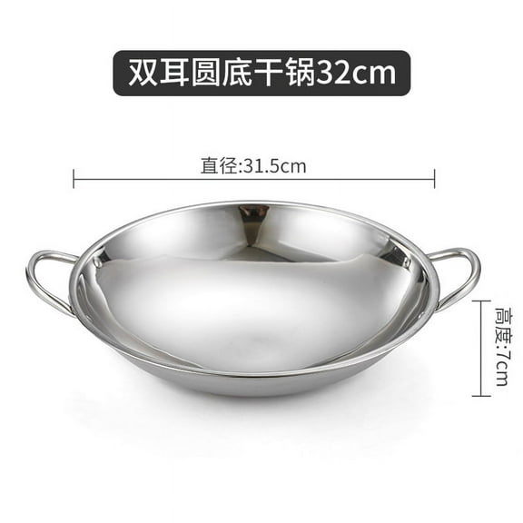 Non-Stick Stainless Steel Wok Pan with Dual Handles, Versatile Griddle for Home Kitchen Cooking and Stir Fry