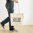 thumbnail image 4 of CafePress - I Make Twins What's Your Superpower Tote Bag - Unisex Canvas Tote Bag, Beige, 1-Piece, 4 of 7
