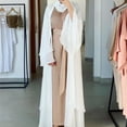 thumbnail image 3 of Abayas Robe Musulmane pour Femmes à Manches Longues Abaya Islamique Aïd Dubaï Caftan Robes Moyen-Orient Robe de Prière Robe en Mousseline, 3 of 7