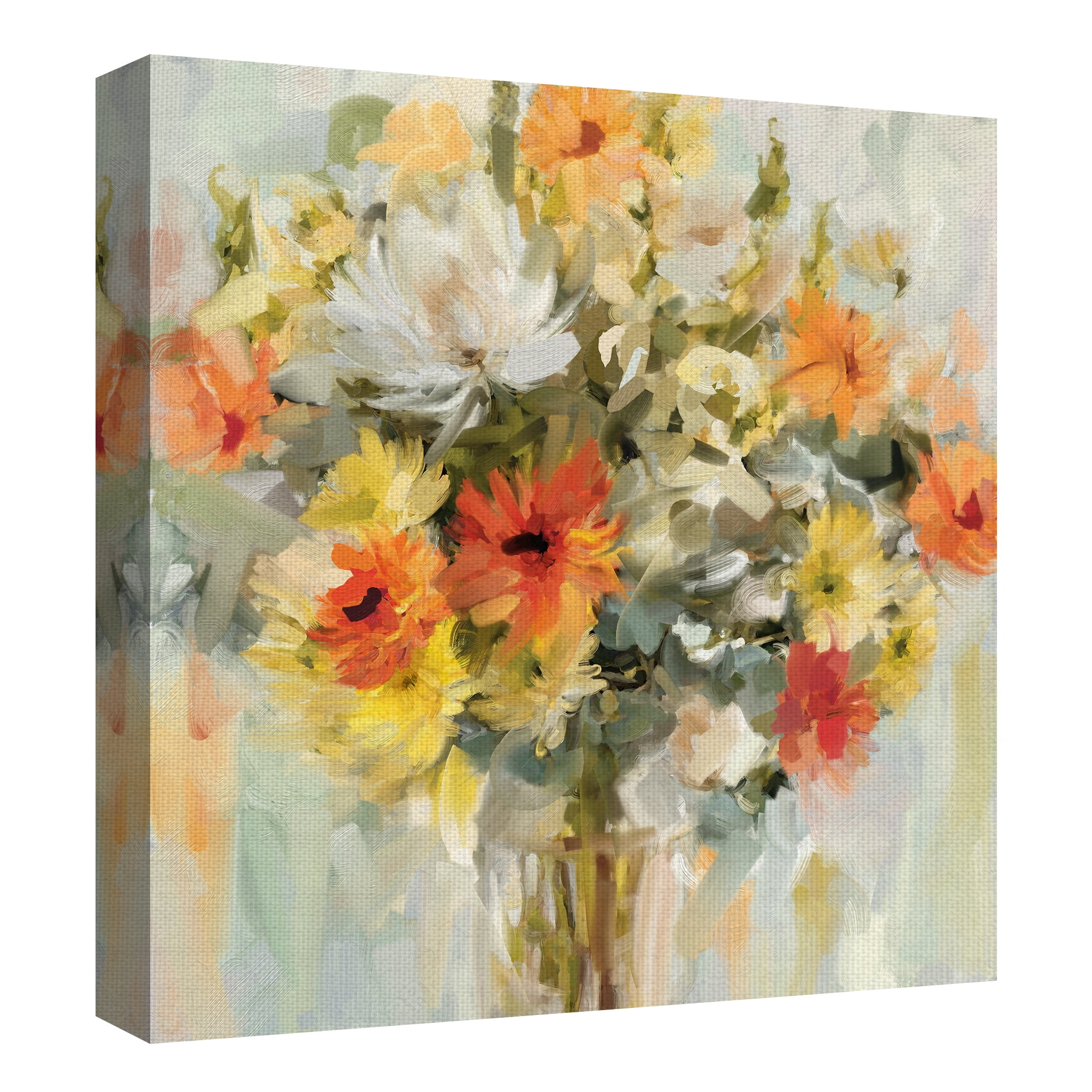 Masterpiece Art Gallery Mason Jar Flowers By Studio Arts Canvas Art Print 30" x 30"