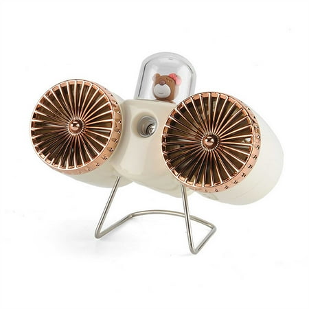 

Sunset Double Head Spray Humidification Spray Fan Party Student Desktop Usb Charging Fan