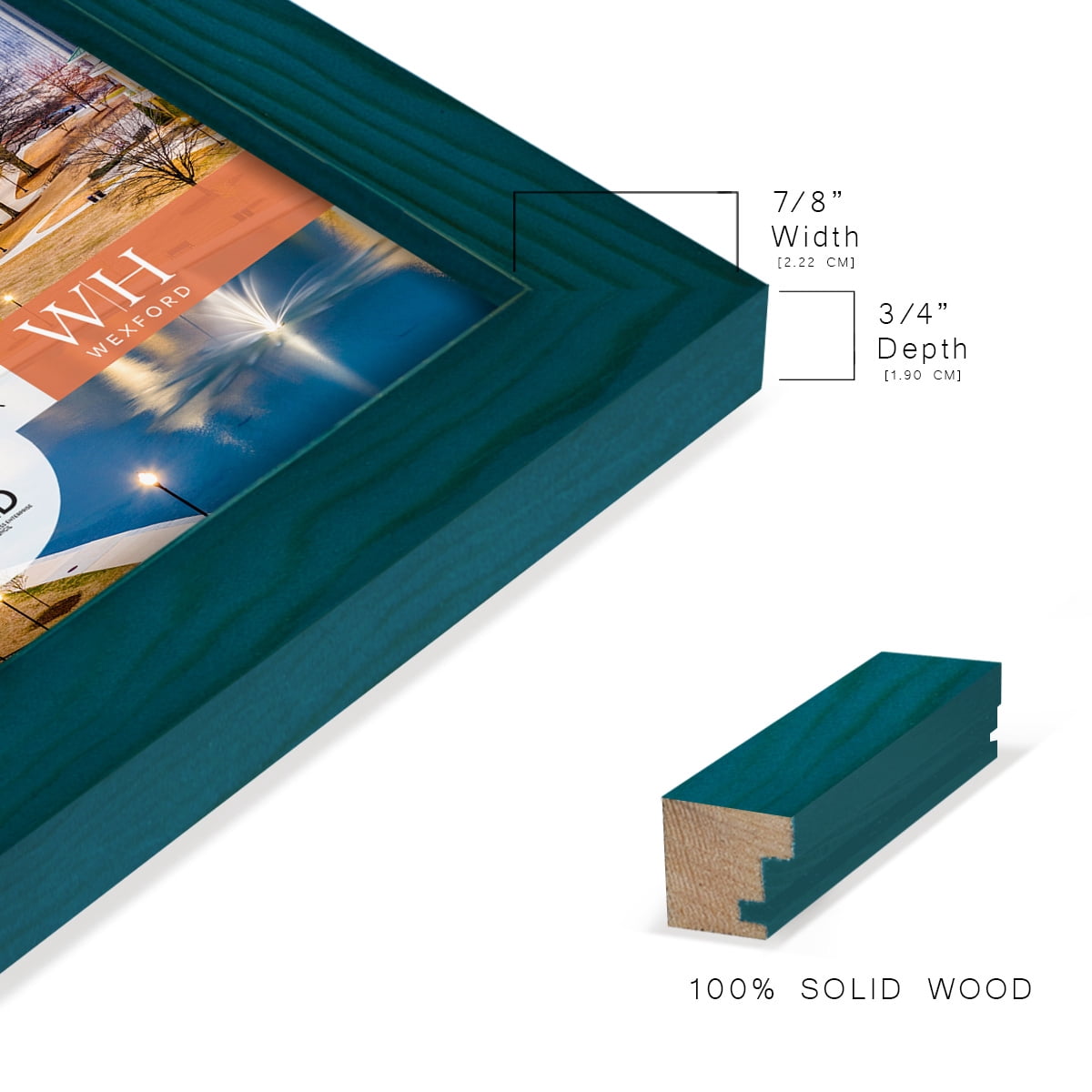 Woodgrain 11 in. x 14 in. Ocean Blue Picture Frame Set (Set of 4)