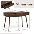 thumbnail image 3 of Gymax Mid-Century Computer Desk Study Workstation Study Laptop Table 2 Drawers, 3 of 10