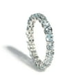 thumbnail image 2 of Sapphire Anniversary Band Ring Statement Minimalist Promise Ring 925 Sterling Silver Gemstone Jewelry For Women Gift, 2 of 5