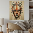 thumbnail image 2 of Designart "Tribal Mask African Maasa I" African Tribal Print on Natural Pine Wood, 2 of 5