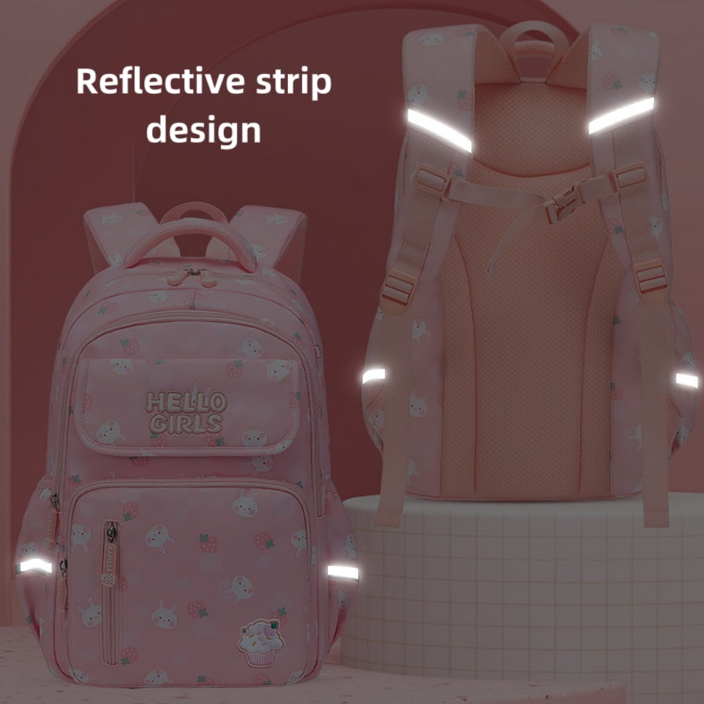 RAISTYW School Backpacks School Bags for Girls, Shoulder Middle High School Bookbags, Primary School Season Gift, Pink