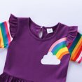 thumbnail image 5 of WIBACKER Toddler Kids Girl's Cotton Cartoon Rainbow Unicorn Dress Short Sleeve Casual Dresses-4T, 5 of 11
