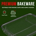 thumbnail image 5 of Air Fryer Crisping Basket & Tray Set – Oven Baking Tray with Elevated Mesh Crisping Grill, Ceramic Coating, Healthy Cooking, Extra-Large 9.5" x 13", Gray, 5 of 7