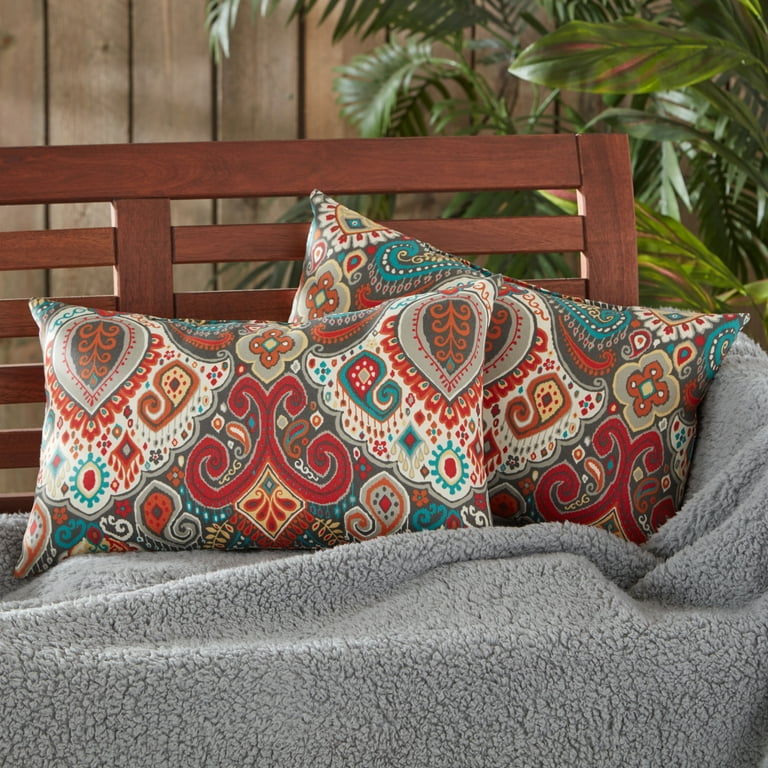 Gray selling 19 x 12 in. Outdoor Rectangle Throw Pillow (Set of 2)