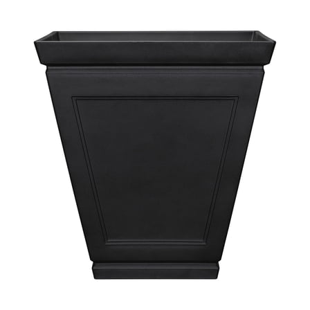 Mainstays Finn 16" x 16" x 16.8" Square Black 100% Recycled Resin Planter