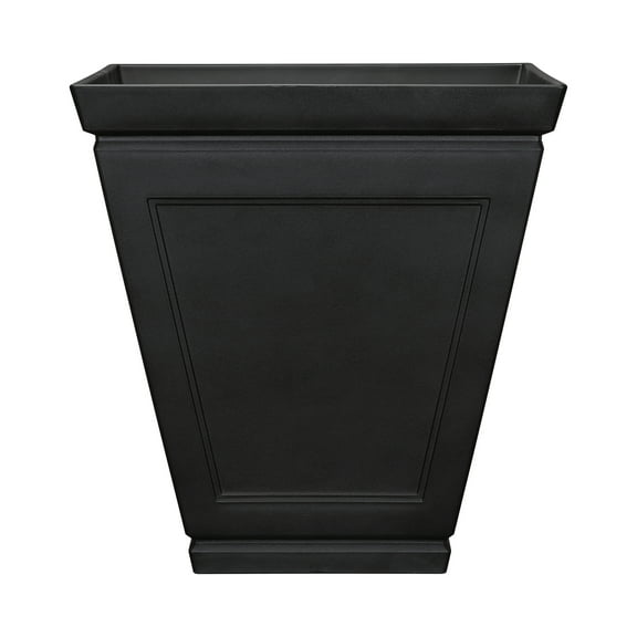 Mainstays Finn 16" x 16" x 16.8" Square Black 100% Recycled Resin Planter