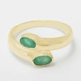 thumbnail image 4 of LBG British Made 18k Yellow Gold Natural Emerald Womens Band Ring - 33 size options - Size 6.75, 4 of 6