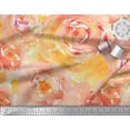 thumbnail image 3 of Soimoi Poly Georgette Fabric Rose Watercolor Printed Fabric 1 Yard 42 Inch Wide, 3 of 3
