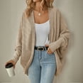 thumbnail image 2 of Breezora Women's Oversized Chunky Knit Cardigan Sweater Batwing Sleeve Open Front Long Wrap Coat Loose Outwear L Size Beige, 2 of 9