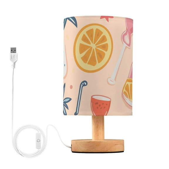 Drink Beach Table Lamp for Desk Nightstand Lamp with USB Modern Gifts for Bedroom Living Room Kids Room