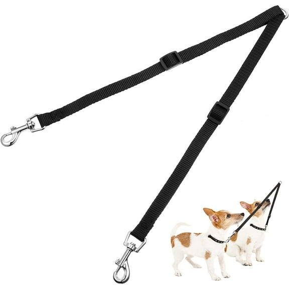 Double Adjustable Pet Training Leash Double Divider Tangle-Free Dog Leash Walking Training Leash