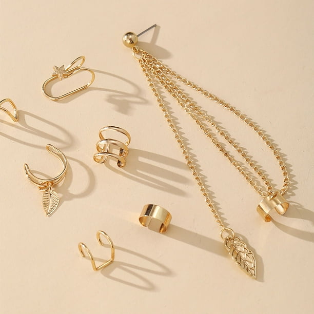 Koszal 5Pcs Set or 7Pcs Set Earrings Fashion Wrap Design Metal No