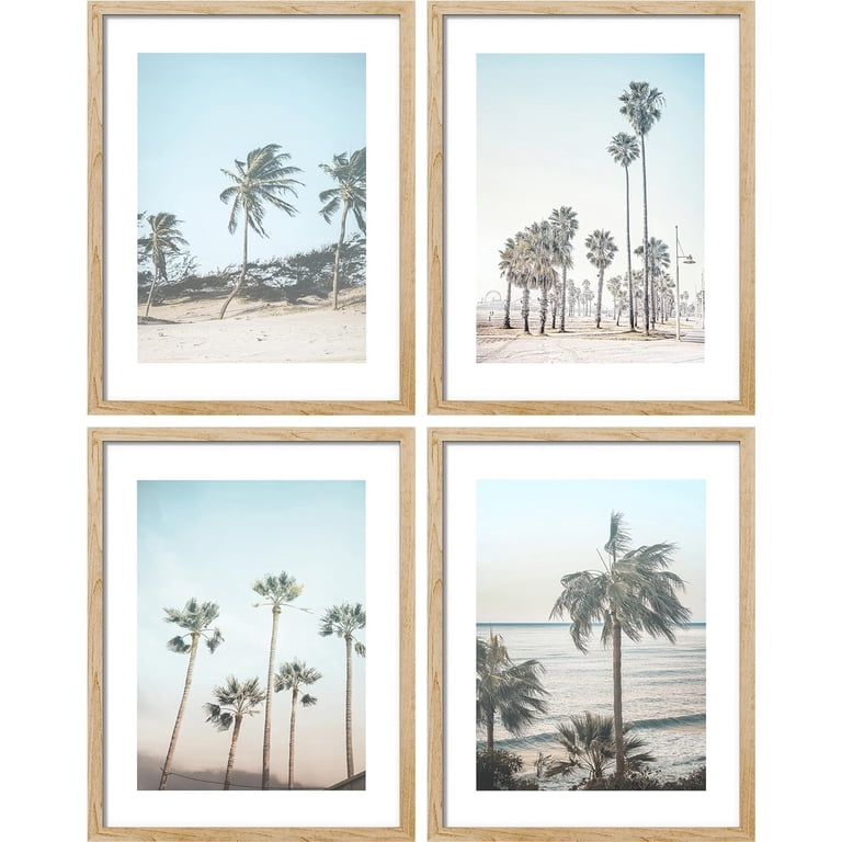 PixonSign Framed Wall Art, Washed Out Tropical Island Posters, Set
