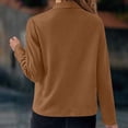 thumbnail image 4 of WEAIXIMIUNG Veste de Moto pour Femmes Automne et Hiver Mode Décontractée Couleur Unie Col à Revers Poche Zippée Manches Longues Veste Décontractée, 4 of 6