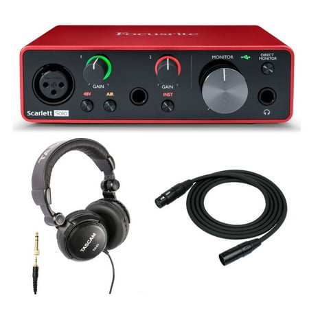 Focusrite Scarlett Solo 3rd Gen USB Audio Interface with Headphones